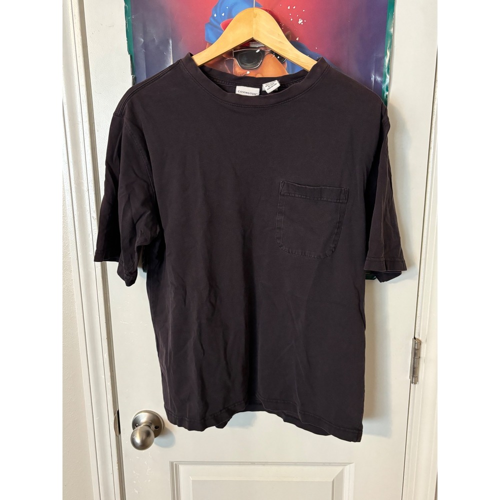 Covington Mens Short Sleeve Pocket T-Shirt Cotton Faded Black Size M